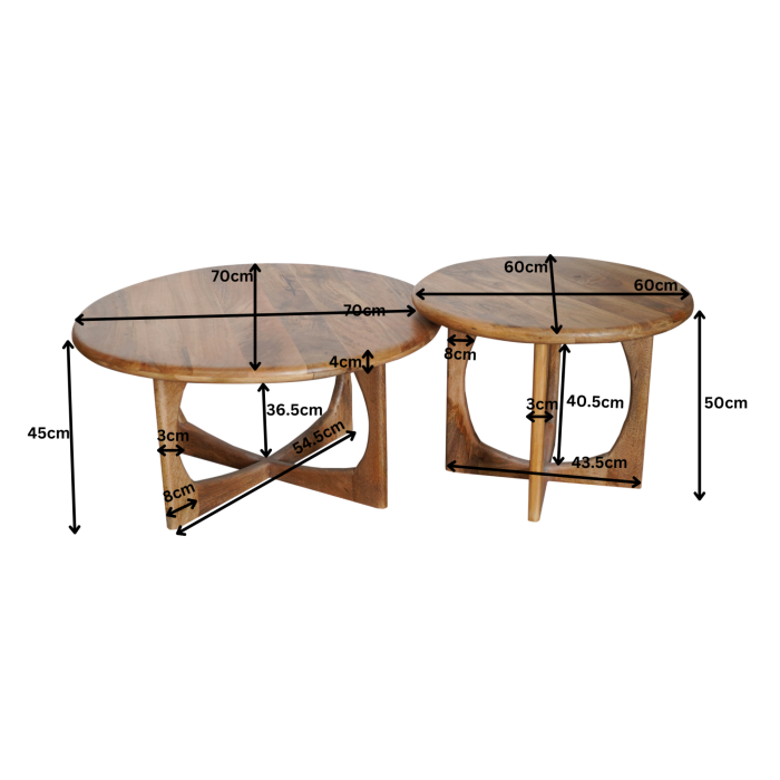 Bijzettafel Milou | Naturel | 60 cm - Afbeelding 3