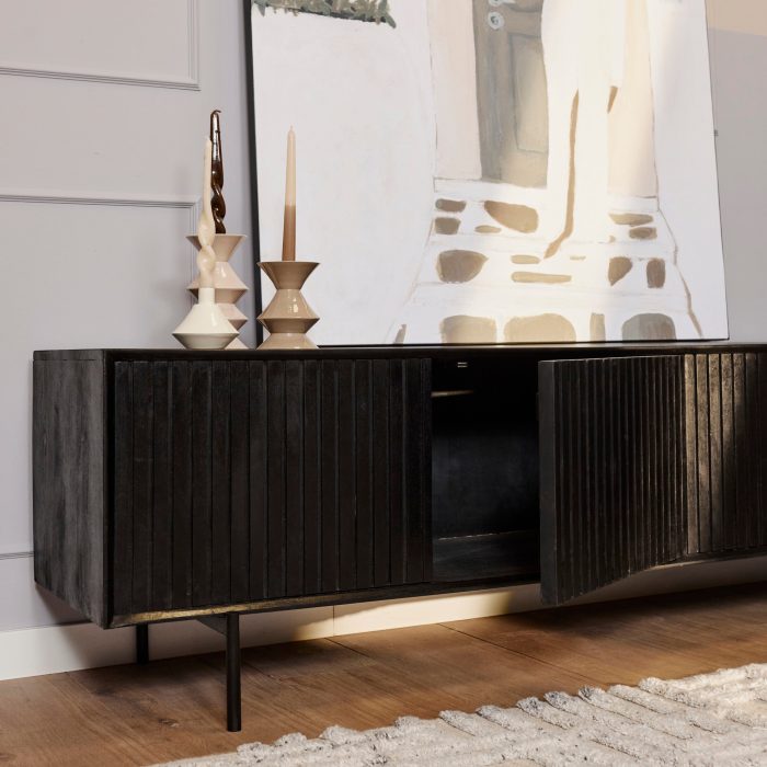 Tv-meubel Boaz Zwart | 150 cm - Afbeelding 4