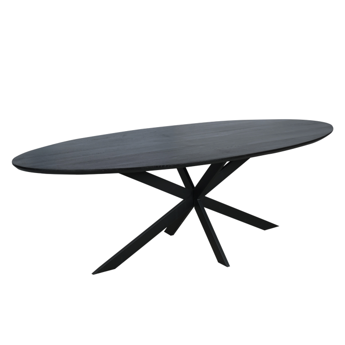 Eiken eettafel Ferris | Ovaal 240 cm | Zwart - Afbeelding 4