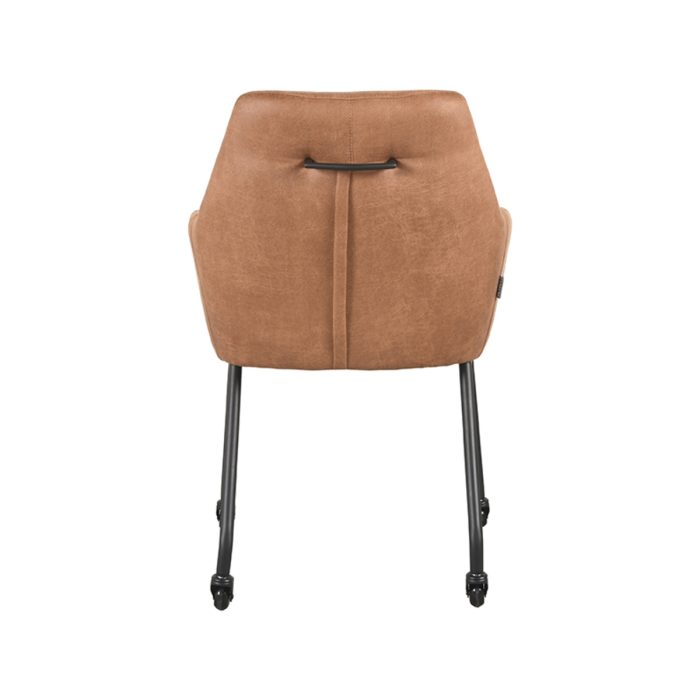 LABEL51 Eetkamerstoel Lenny - Cognac - Microfiber - Afbeelding 4