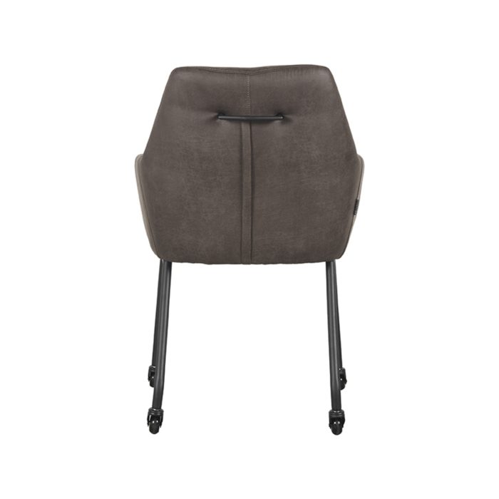 LABEL51 Eetkamerstoel Lenny - Antraciet - Microfiber - Afbeelding 4