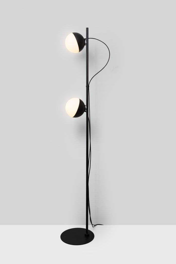 Half Vloerlamp 2 Half @ 16 cm gestructureerd zwart - Afbeelding 4