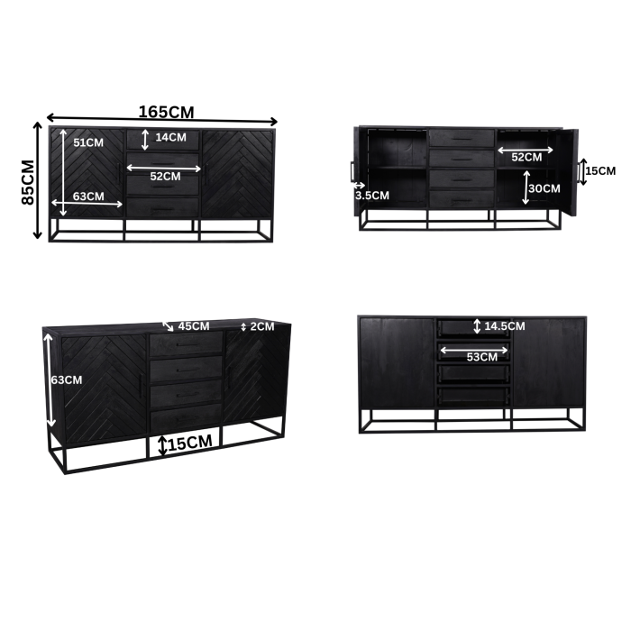 Dressoir New York | 165 cm - Afbeelding 4