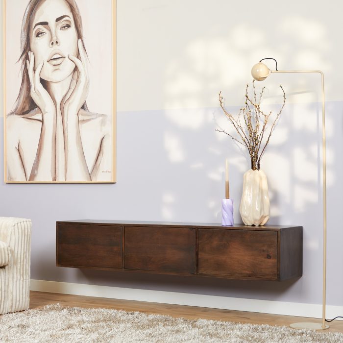 Zwevend tv-meubel Vision Walnut | 120 cm - Afbeelding 5