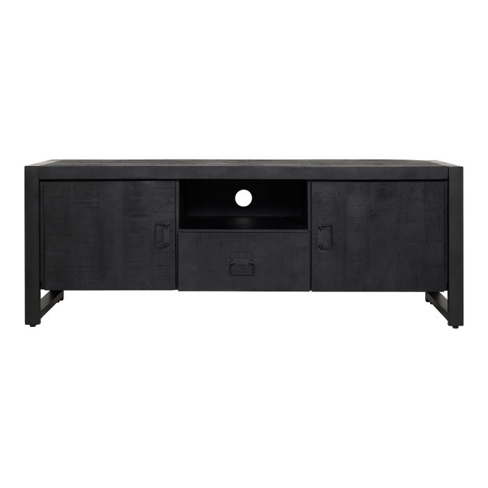 Tv-meubel Boaz Zwart 150 cm | Twee deuren en een lade - Afbeelding 5