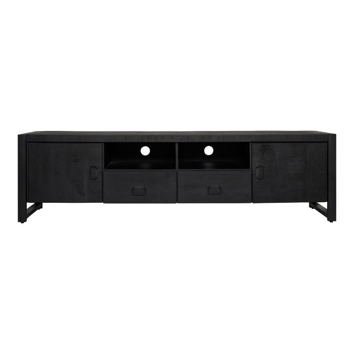 Tv-meubel Boaz Zwart 200 cm | Twee deuren en twee lades - Afbeelding 5