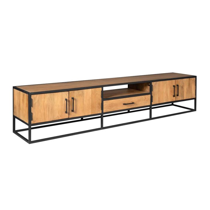 Tv-meubel Denver | Mangohout en staal | 240 cm - Afbeelding 5