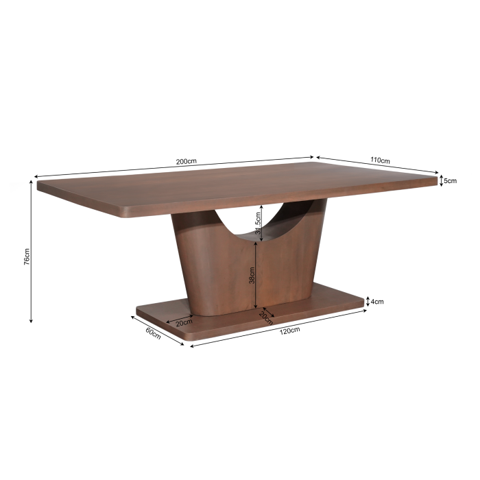 Eettafel Voco | 200 cm | Walnoot - Afbeelding 5