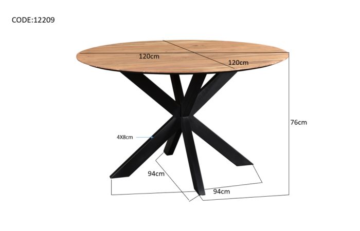 Oslo Ronde Acacia 120 cm - Afbeelding 5