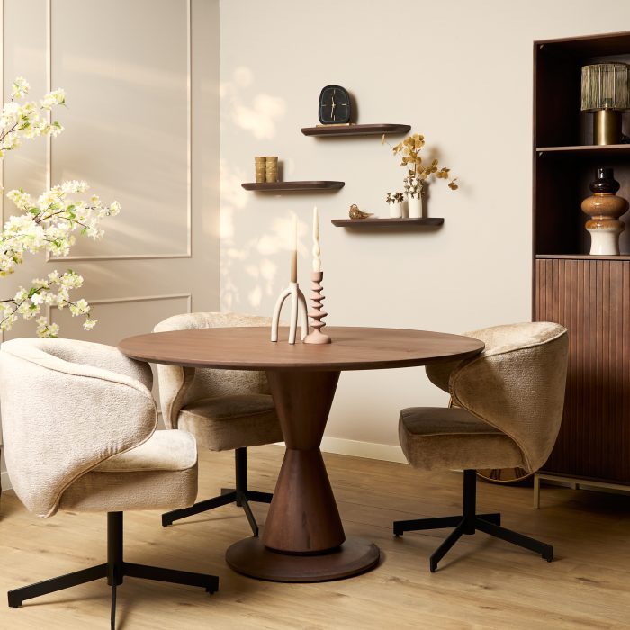Eettafel Lima Walnoot | 150 cm | Rond - Afbeelding 5