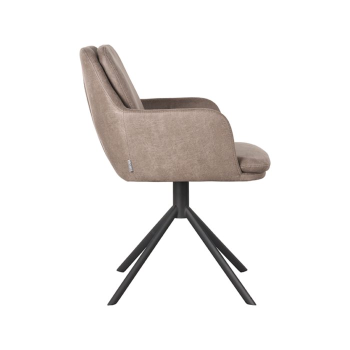 LABEL51 Eetkamerstoel Joy - Taupe - Microfiber - Afbeelding 5