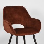 LABEL51 Eetkamerstoel Fer - Roest - Velours - Afbeelding 5