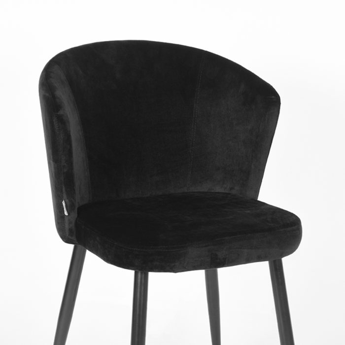 LABEL51 Eetkamerstoel Wave - Zwart - Fluweel - Afbeelding 5
