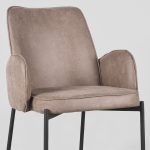 LABEL51 Eetkamerstoel Joni - Taupe - Microfiber - Afbeelding 5