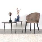 LABEL51 Eetkamerstoel Logan - Taupe - Microfiber - Afbeelding 5