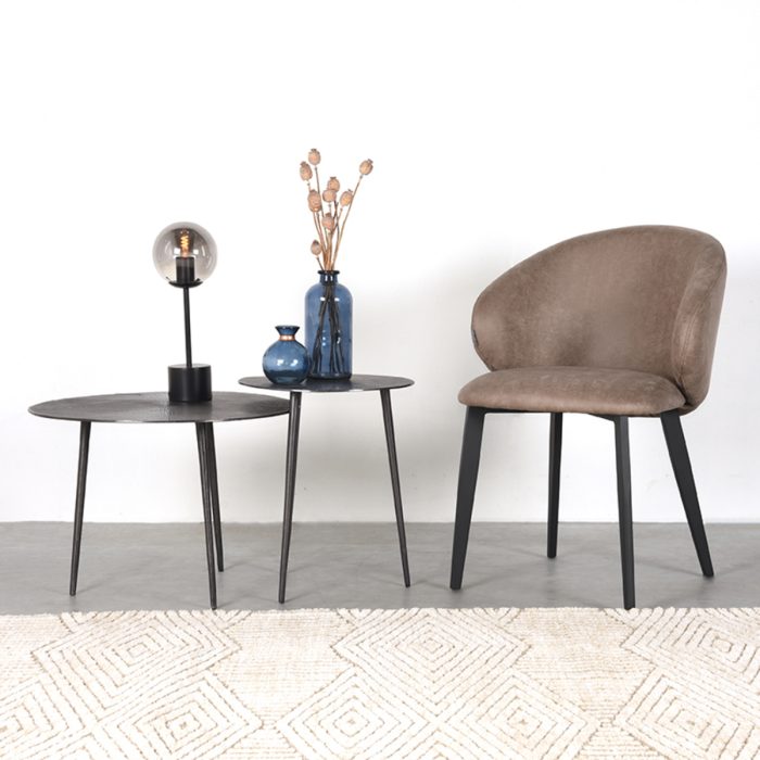 LABEL51 Eetkamerstoel Logan - Taupe - Microfiber - Afbeelding 5