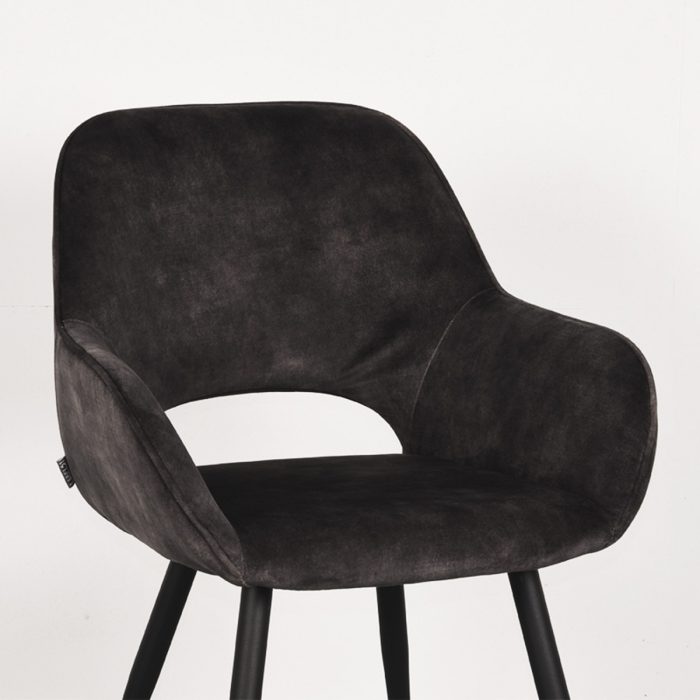 LABEL51 Eetkamerstoel Fer - Antraciet - Velours - Afbeelding 5