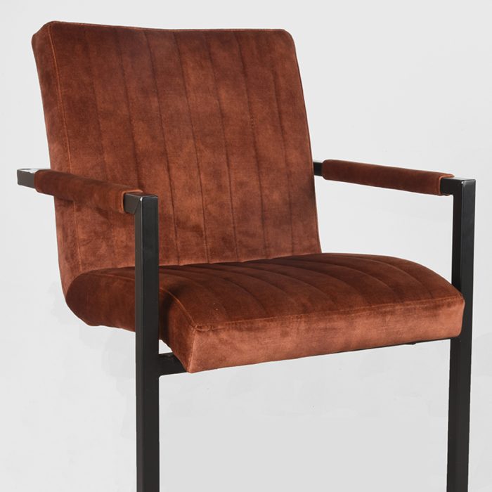 LABEL51 Eetkamerstoel Milo - Roest - Velours - Afbeelding 5