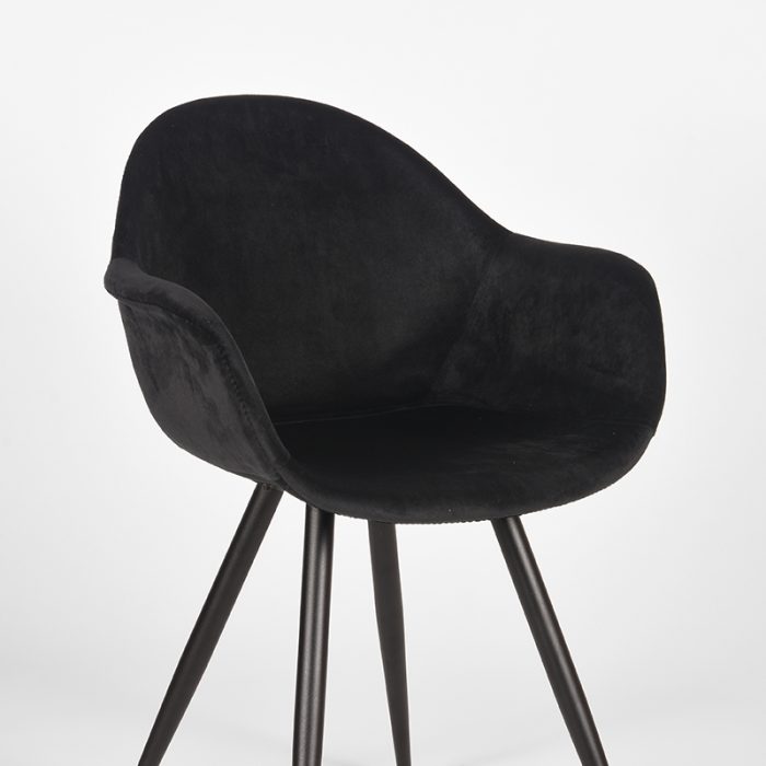LABEL51 Eetkamerstoel Forli - Zwart - Fluweel - Afbeelding 5