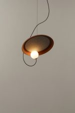 Hanglamp @ 38 cm. G9 in koper met textuur - Afbeelding 2