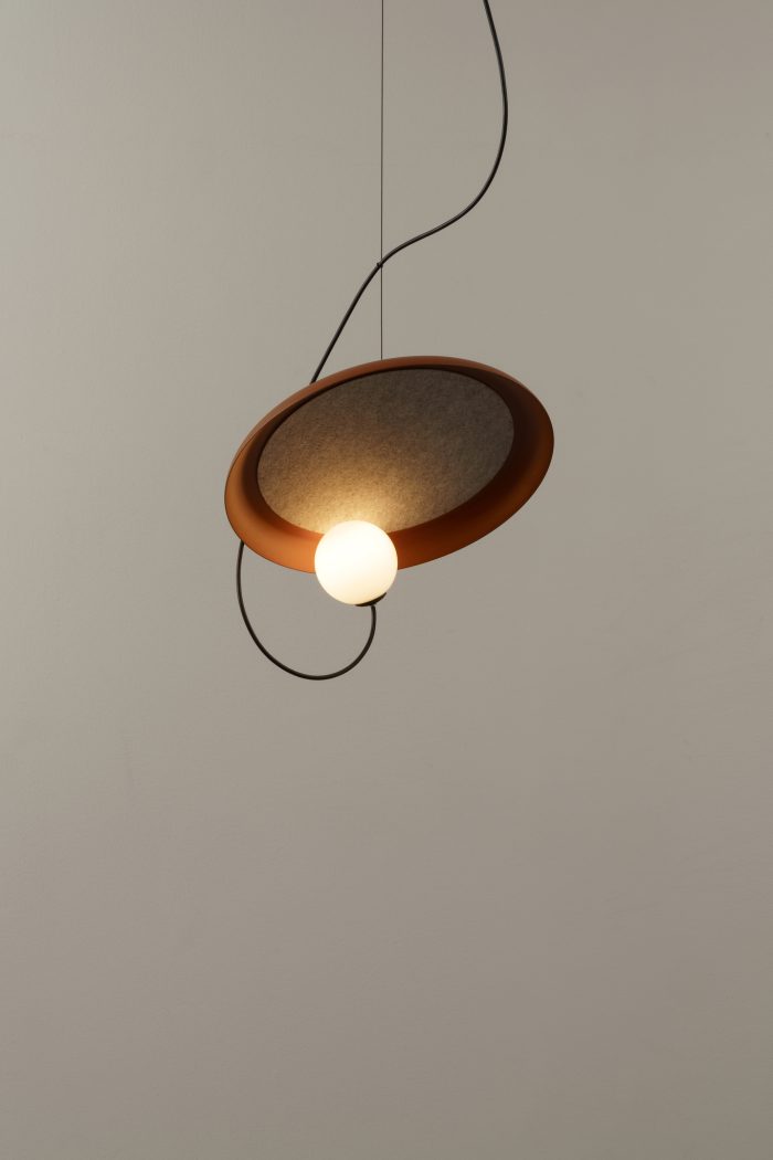 Hanglamp @ 38 cm. G9 in koper met textuur - Afbeelding 2