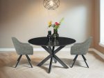 Oslo Zwarte Ronde 130 cm - Afbeelding 5