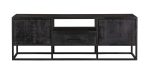 Tv-meubel Denver Zwart 145 cm | Mangohout en staal - Afbeelding 6