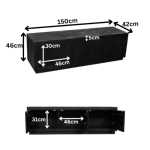 Tv-meubel Brussel Zwart | 150 cm - Afbeelding 6