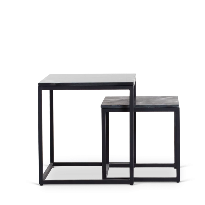 Salontafel set Daan | Zwart marmer 50-40 cm - Afbeelding 6