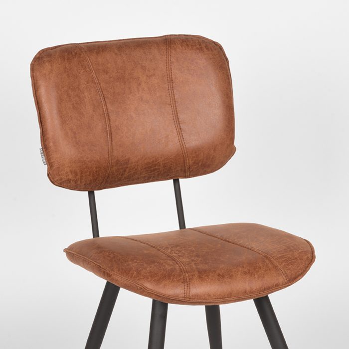 LABEL51 Eetkamerstoel Fos - Cognac - Leder - Afbeelding 6
