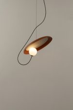 Hanglamp @ 38 cm. G9 in koper met textuur - Afbeelding 3