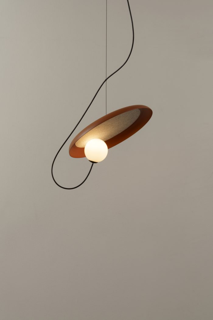Hanglamp @ 38 cm. G9 in koper met textuur - Afbeelding 3