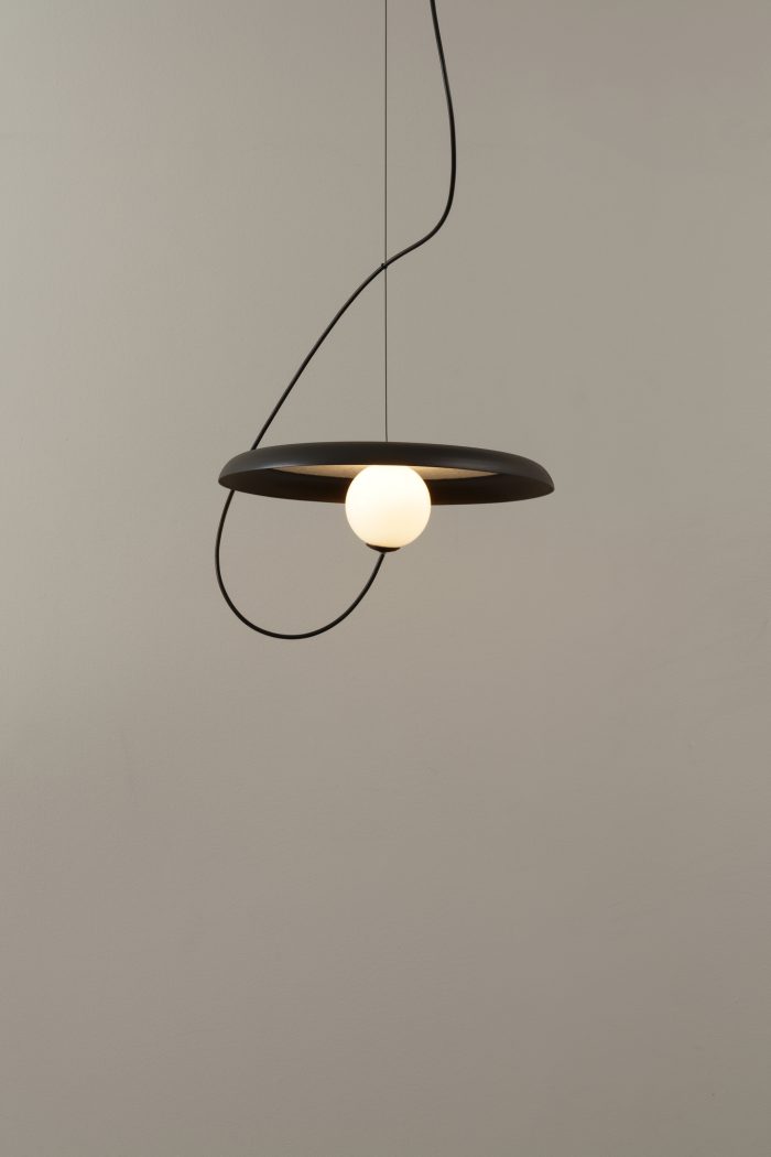 Hanglamp @38 cm. G9 in gestructureerd antraciet grijs. - Afbeelding 4