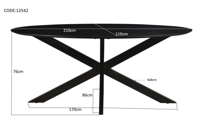 Oslo Zwart Ovaal 210 cm - Afbeelding 6