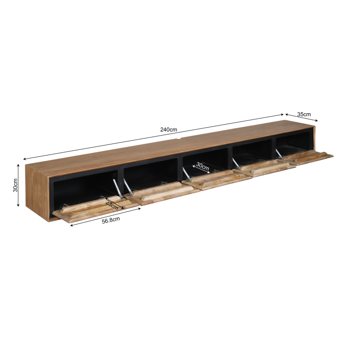 Zwevend tv-meubel RichWood | 280 cm - Afbeelding 7