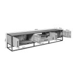 Tv-meubel Denver | Mangohout en staal | 240 cm - Afbeelding 7