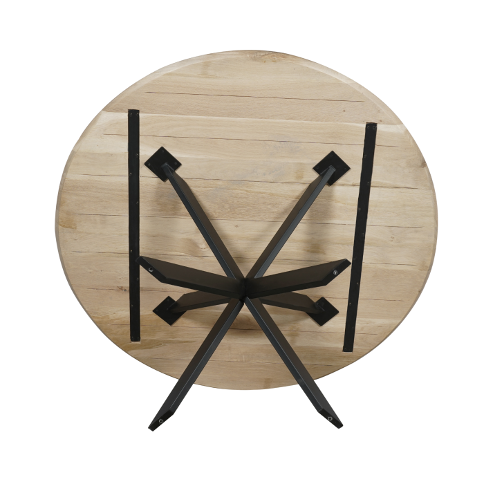 Eiken eettafel Ferris | Rond 110 cm | Naturel - Afbeelding 8