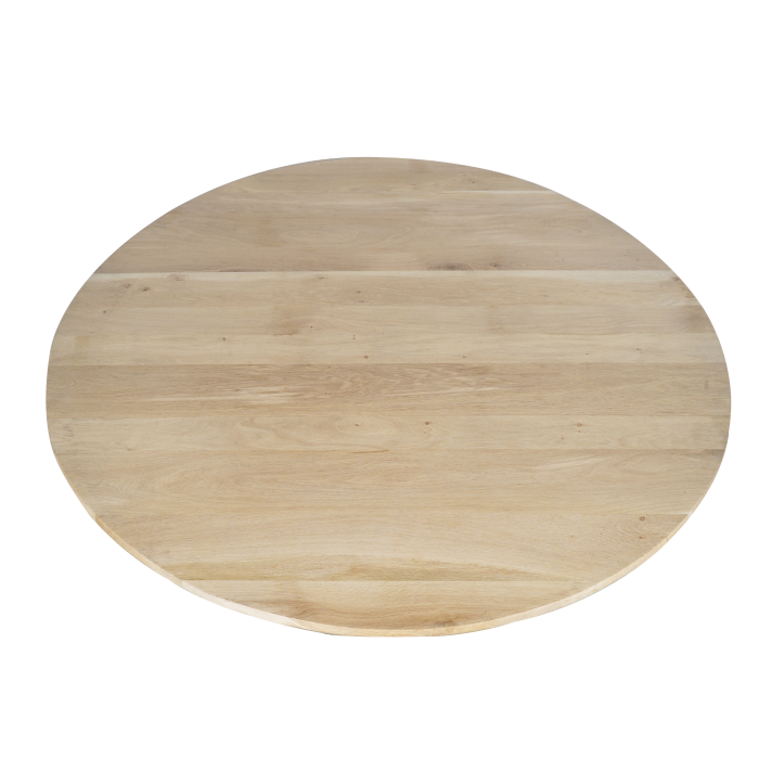 Eiken eettafel Ferris | Rond 110 cm | Naturel - Afbeelding 9