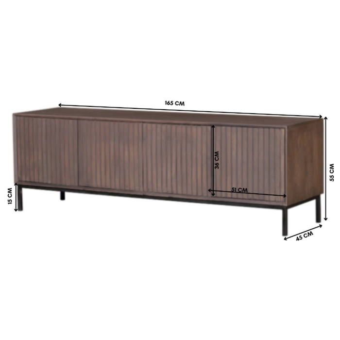 Tv-meubel Madison Walnoot | 165 cm - Afbeelding 10