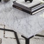 Salontafel Saxon in Carrara marmer en mat zwart. - Afbeelding 2