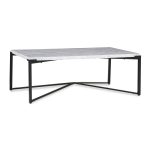 Salontafel Saxon in Carrara marmer en mat zwart. - Afbeelding 3