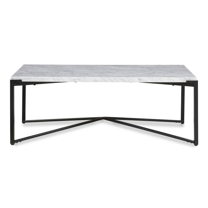 Salontafel Saxon in Carrara marmer en mat zwart. - Afbeelding 4