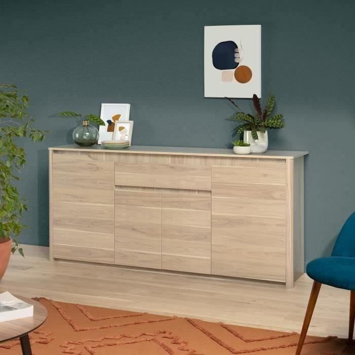 0191ENFI-1.jpg BETTY Modern low oak sideboard - L 185 cm - Afbeelding 2