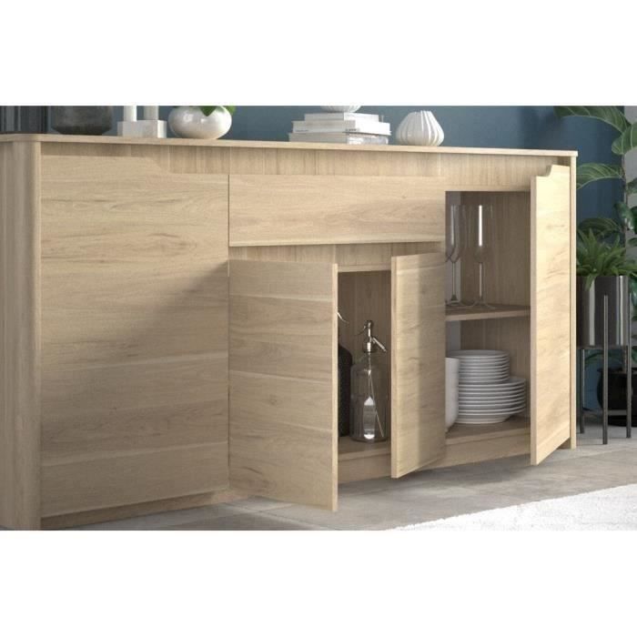 0191ENFI-2.jpg BETTY Modern low oak sideboard - L 185 cm - Afbeelding 3