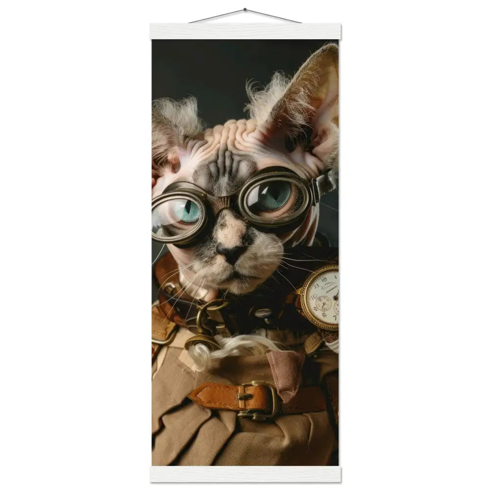 09253a45-87a4-4f26-8673-ad37145c3119-0.jpg Schoolposter van een vrouwelijke Devon Rex kat - Afbeelding 1