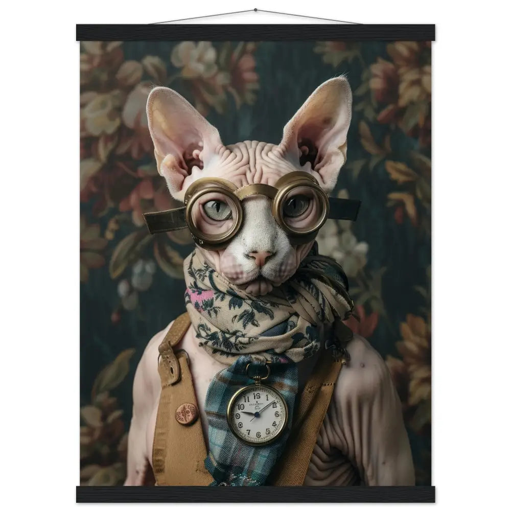 0ec100d7-7e9c-4ca3-a331-ddb1aedfbf22-0.jpg Schoolposter van een vrouwelijke Sphynx kat - Afbeelding 1