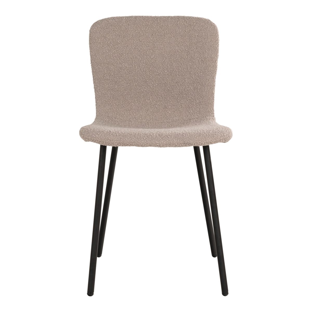 Halden Eetkamerstoel - Eetkamerstoel in bouclé, beige met zwarte poten, HN1233 - set van 2 (set van 2) - Afbeelding 3