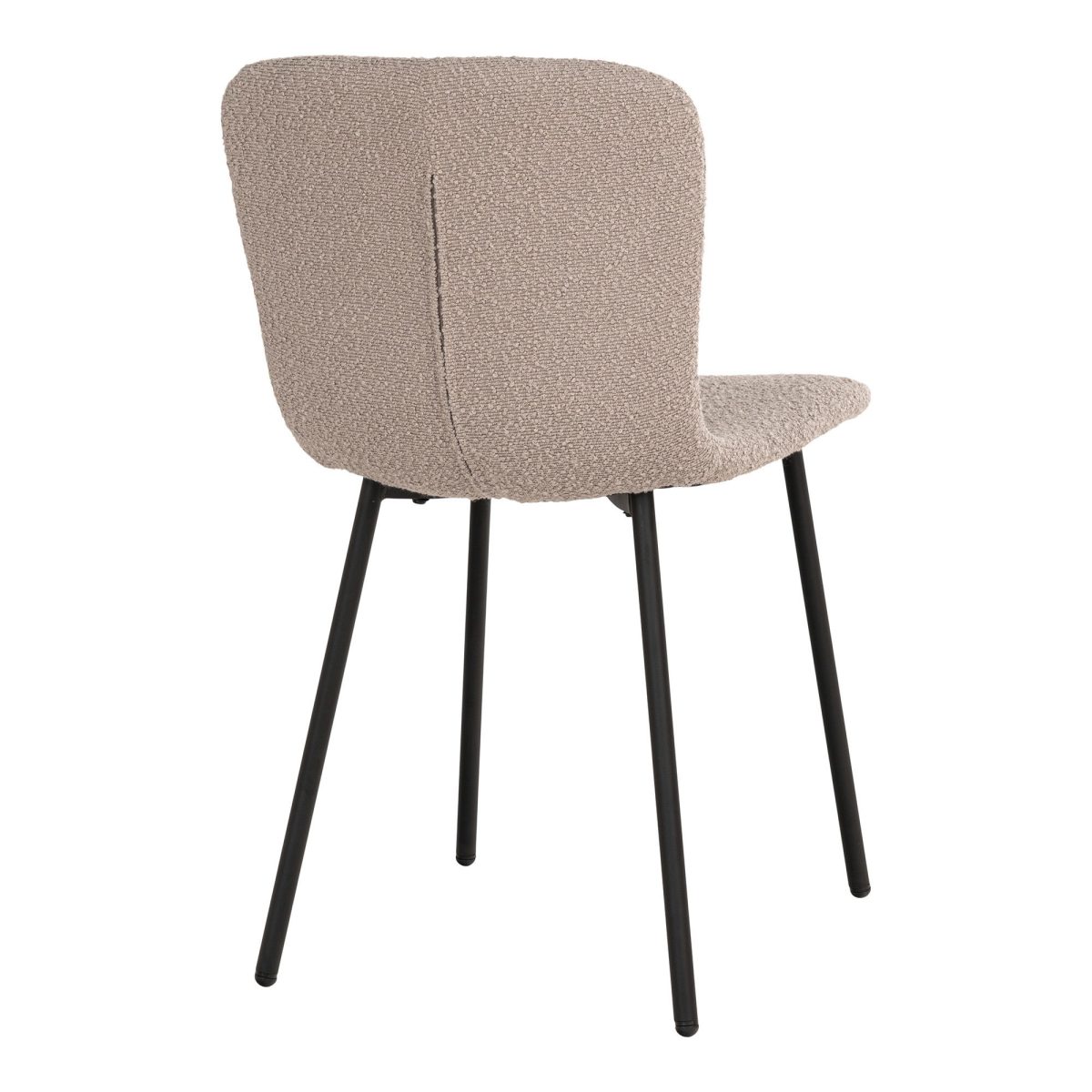 Halden Eetkamerstoel - Eetkamerstoel in bouclé, beige met zwarte poten, HN1233 - set van 2 (set van 2) - Afbeelding 5