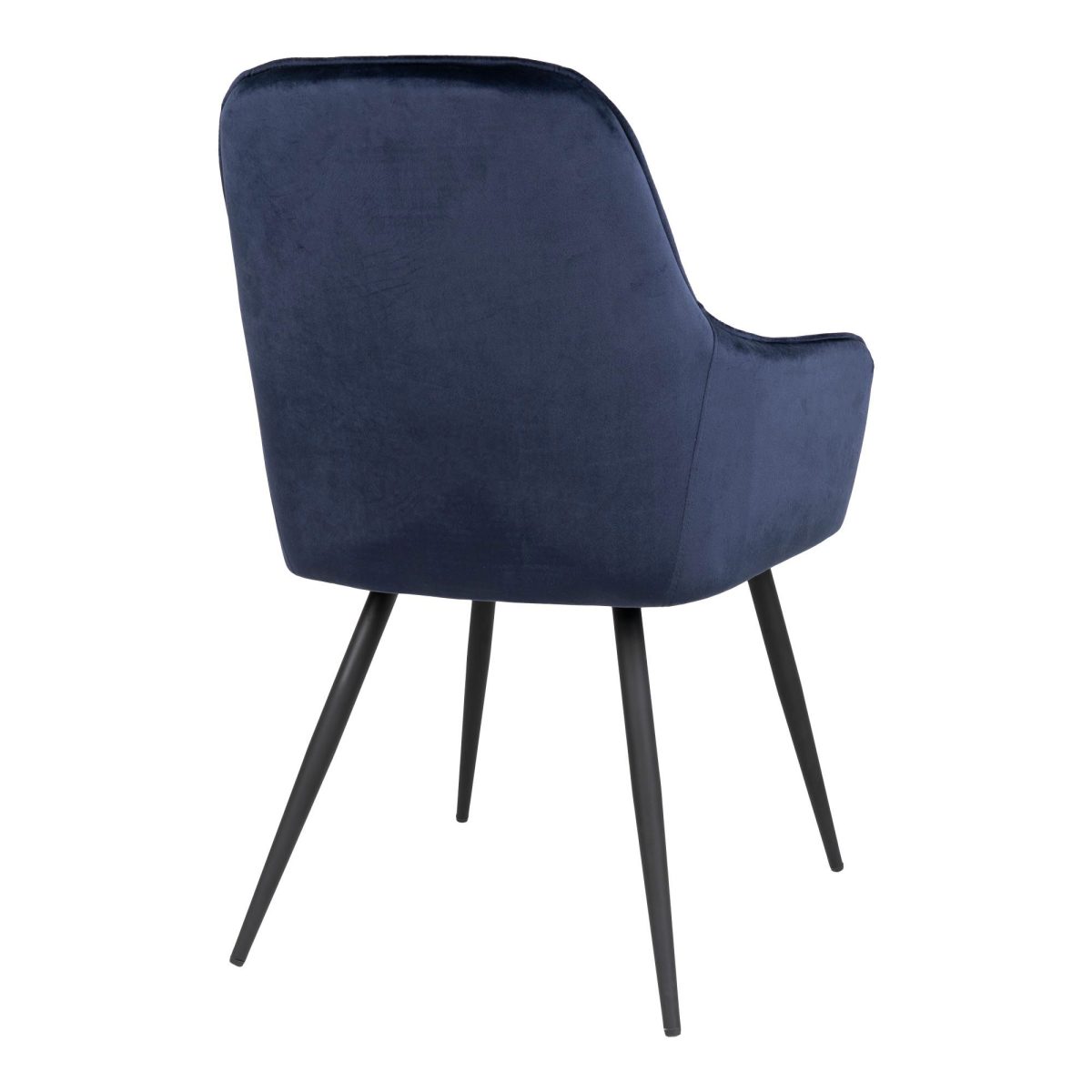Harbo Eetkamerstoel - Stoel in blauw fluweel met zwarte poten (set van 2) - Afbeelding 4
