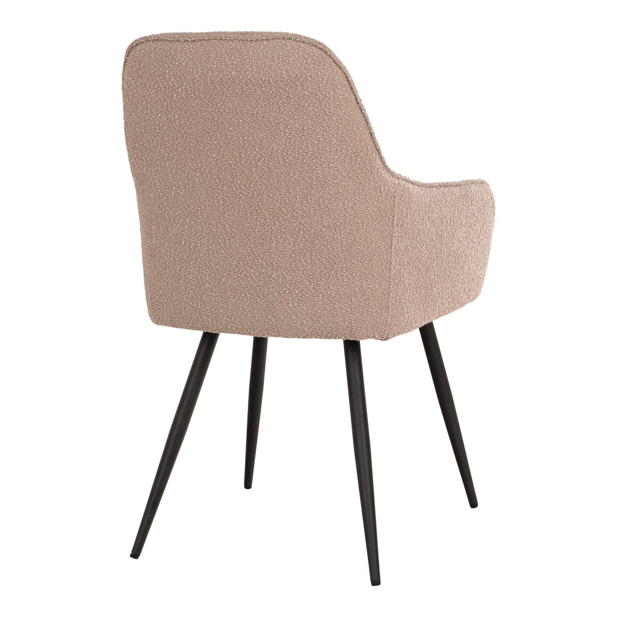 Harbo Eetkamerstoel - Eetkamerstoel in bouclé, beige met zwarte poten, HN1233 (set van 2) - Afbeelding 4